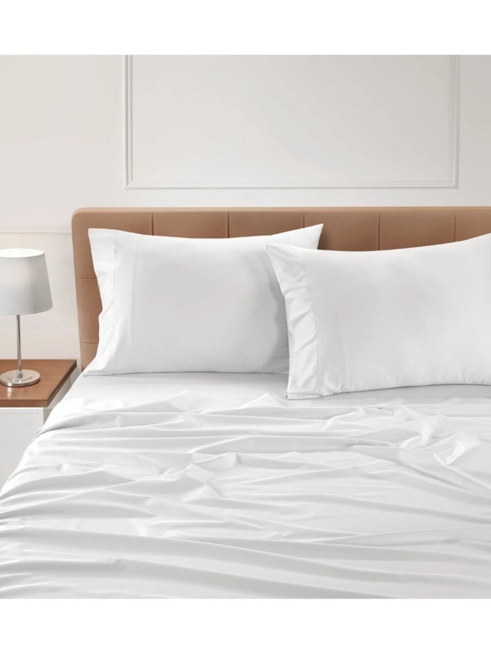 SleepRX 300 Thread Count 4-Pc. Sheet Set, Cotton-Bamboo - Bright White - Picture 3 of 5